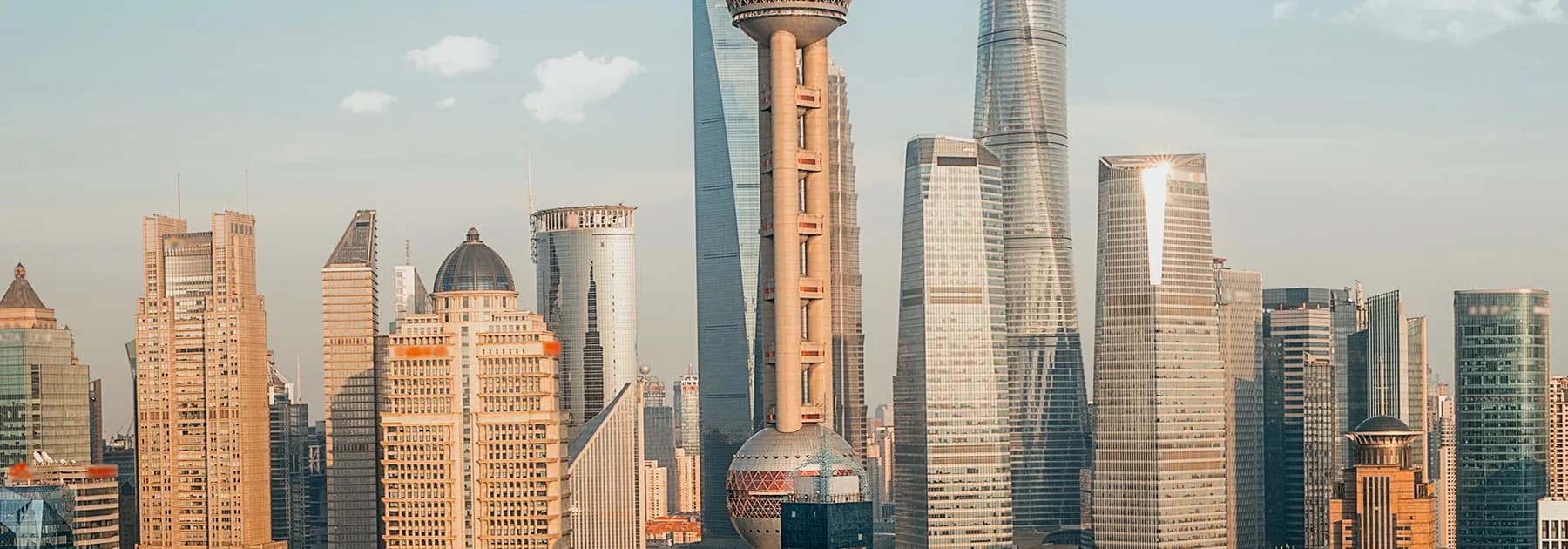 The Lujiazui skyline across the Huangpu River in Shanghai