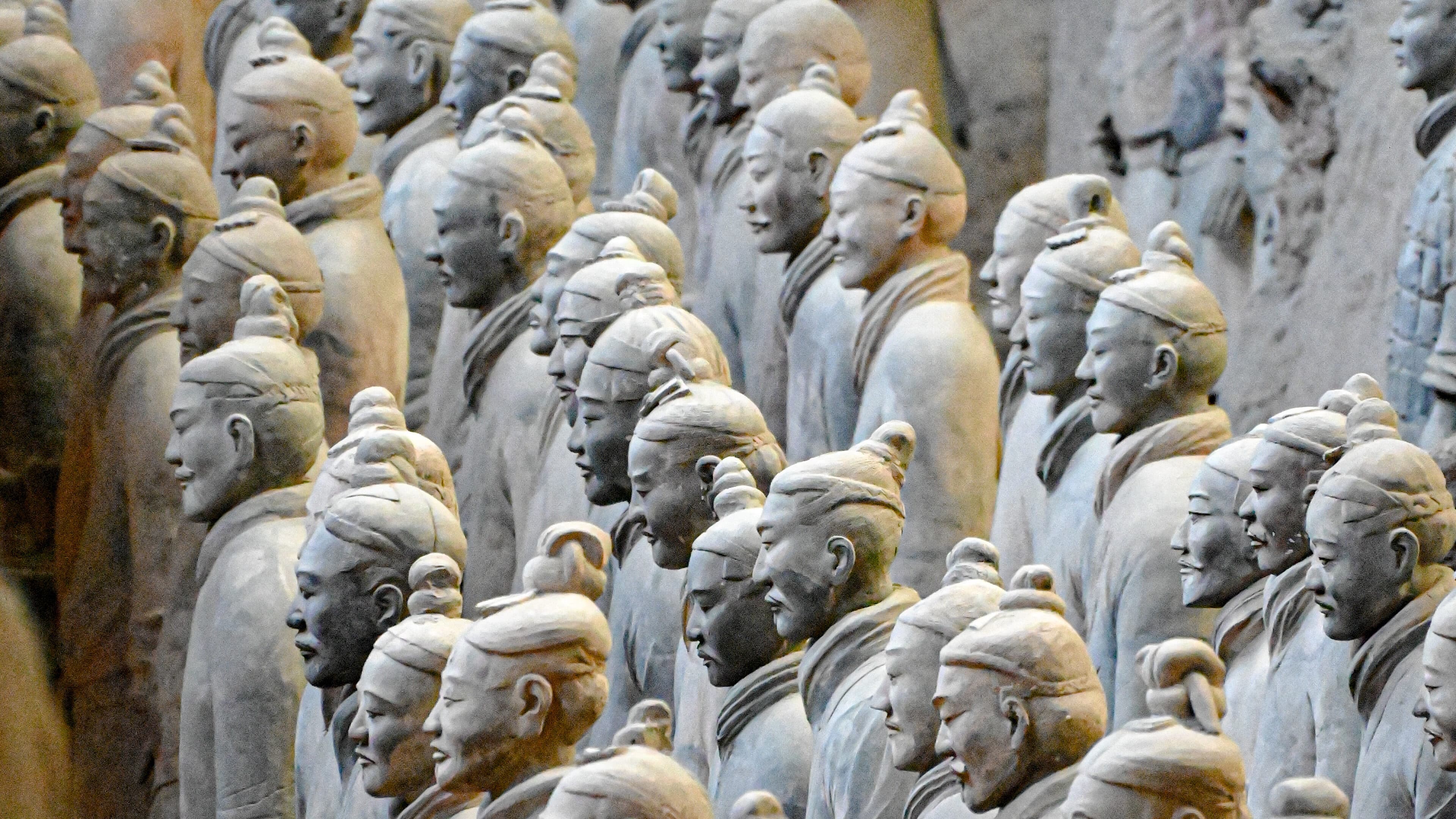 Terracotta Warriors museum pit with restored figures